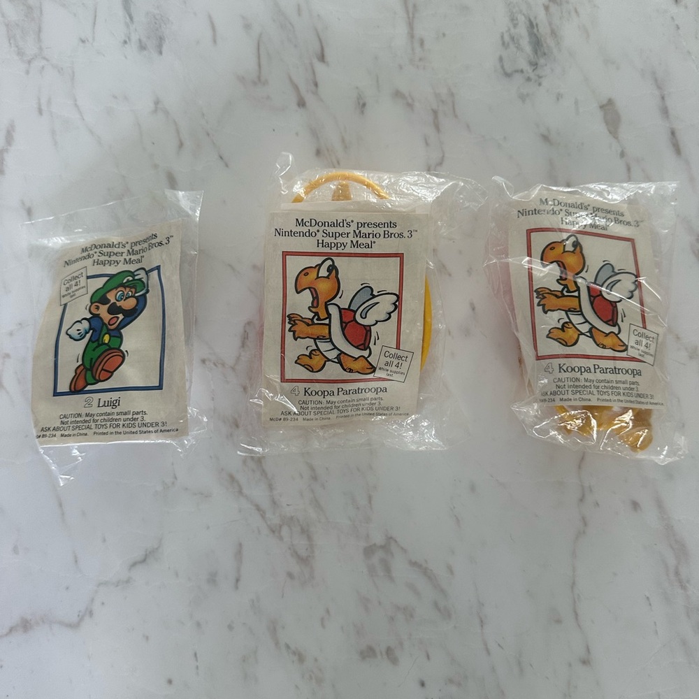 Vintage McDonald’s Nintendo Super Mario Bros 3 Happy Meal Toys - Bundle of 3